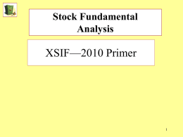 Stock Fundamentals 2010