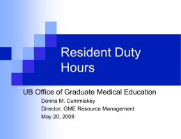 Resident Duty Hours - UB School of Medicine and Biomedical