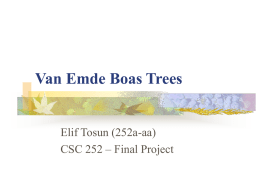 Van Emde Boas Trees - NYU Media Research Lab