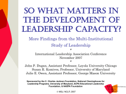 Multi-Institutional Study of Leadership