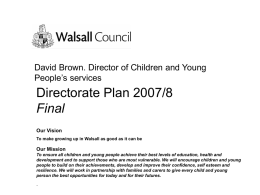Directorate Plan 2007-8