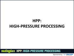 HPP: HIGH-PRESSURE PROCESSING