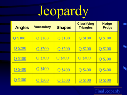 Jeopardy - Allentown School District