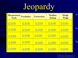 Jeopardy - Allentown School District