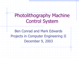 Photolithography Machine Control System
