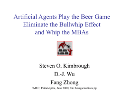 Introduction of Beer Game - University of Pennsylvania