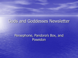 Gods and Goddesses Newsletter