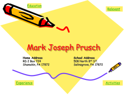 Mark Joseph Prusch - Susquehanna University
