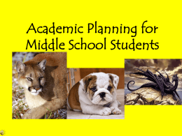 Academic Planning for Middle School