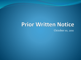 Prior Written Notice