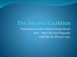 The Algoma Coalition - Ontario Energy Board