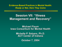 Evidence-Based Practices in Mental Health: Ready or Not