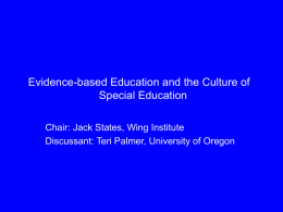 An Expanded Model of Evidence-based Practice in Special