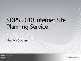 SharePoint 2010 - Internet site service (customer)