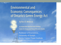 Ontario’s Green Energy Act: A Costly Failure