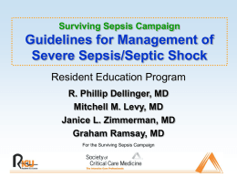 Surviving Sepsis Campaign Guidelines for Management of
