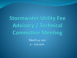 Stormwater Utility Fee Advisory / Technical Committee Meeting