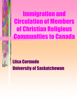 Immigration and Circulation of Members of Christian