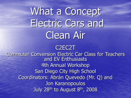 Electric Cars and Clean Air What a Concept!