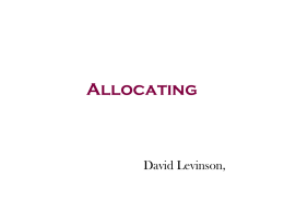 Allocating - David Levinson