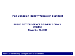 Identity Management Sub-Committee (IMSC) Update