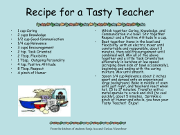 Our Recipe for a Good Teacher
