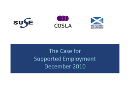 Business Case for Supported Employment Draft 1