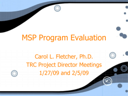 MSP Program Evaluation