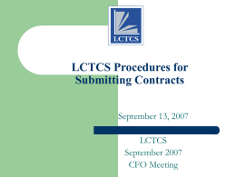 LCTCS Procedures for Submitting LTC Contracts