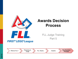 FIRST LEGO League Judge Training