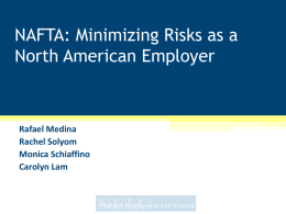 NAFTA: Minimizing Risks as a North American Employer
