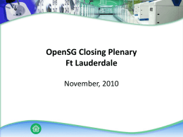 OpenSG Closing Plenary