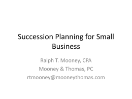 Succession Planning for Small Business