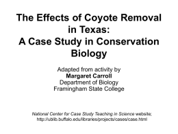 The Effects of Coyote Removal in Texas: A Case Study in