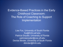 Coaching Early Educators: