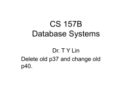 CS 157B Database Systems