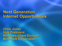Next Generation Internet Opportunities
