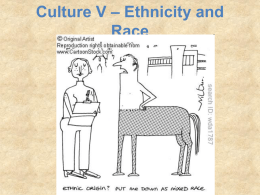 Culture VI – Ethnicity and Race