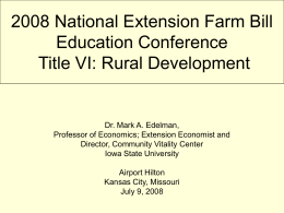 National Extension Farm Bill Education Conference Title VI