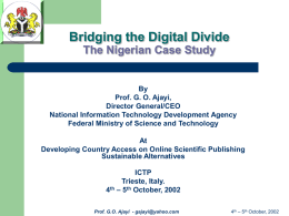 Bridging the Digital Divide The Nigerian Case Study