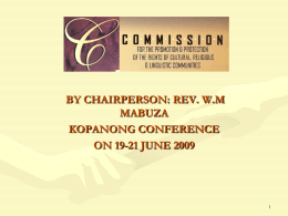 CRL RIGHTS COMMISSION - Department of Cooperative