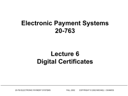 Digital Certificates - Carnegie Mellon University