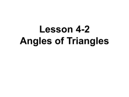 Lesson 4-2 Angles of Triangles