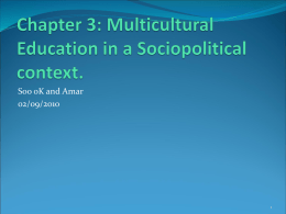 Chapter 3: Multicultural Education in a Sociopolitical
