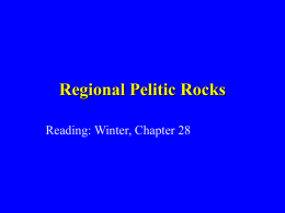 Regional Pelitic Rocks - University at Buffalo