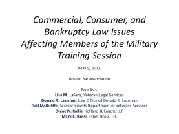 Commercial, Consumer, and Bankruptcy Law Issues Affecting