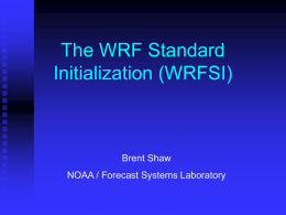 WRF Standard Initialization