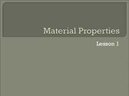 Material Properties - Pomorski fakultet u Rijeci