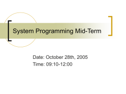 System Programming Mid-Term