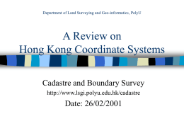A Review on Hong Kong Coordinate Systems